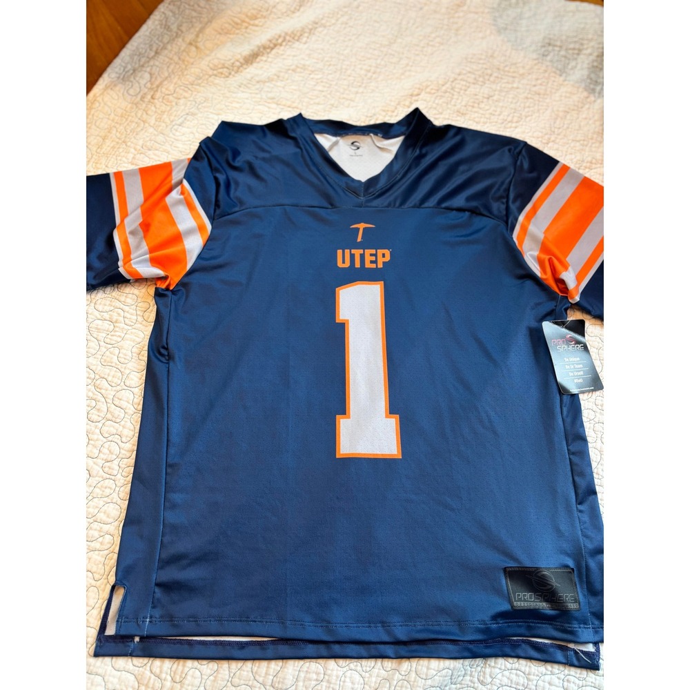 ProSphere UTEP Miners Football‎ Jersey Number 1 Navy Orange Men's Large #11